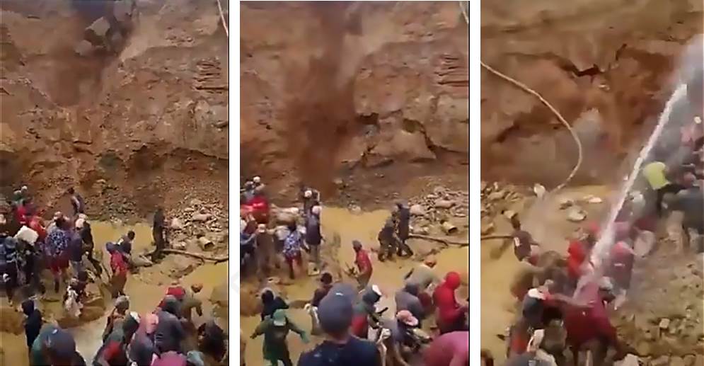Momento exacto en el que colapsa la mina Bulla Loca en La Paragua - Alertas  24